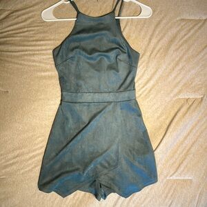 Soprano teal blue suede romper.